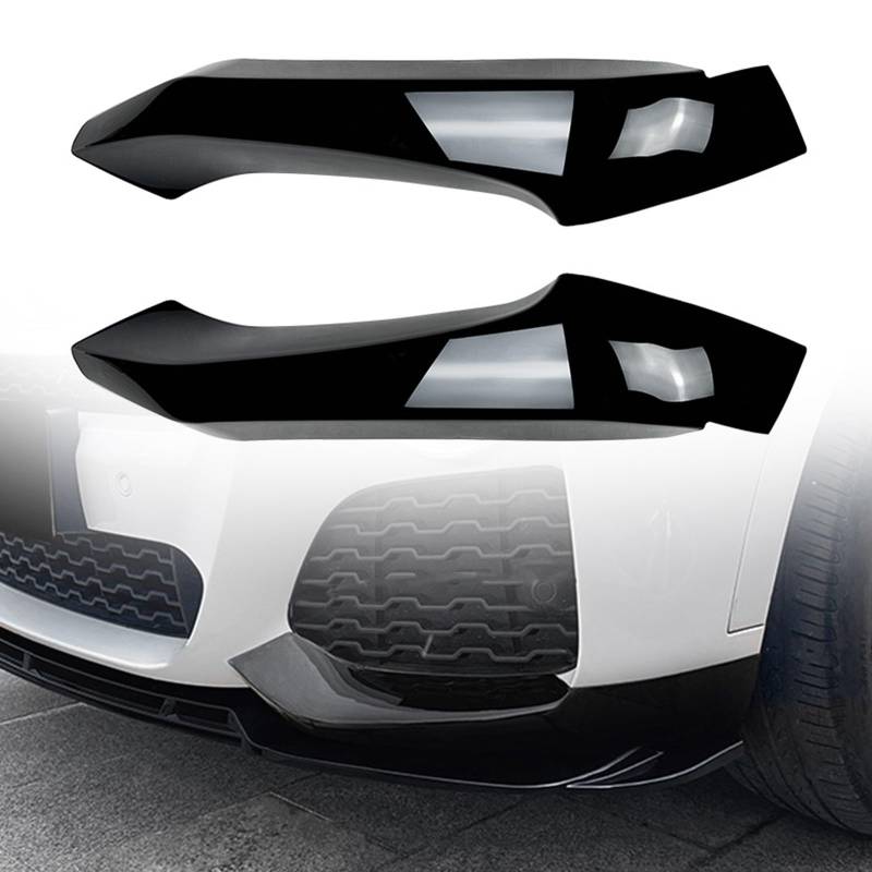 FINMOKAL Schwarz Frontstoßstange Eckabdeckung Seitensplitter Spoiler Kompatibel mit BMW X3 X4 F25 F26 M Sport 2014-2017 von FINMOKAL