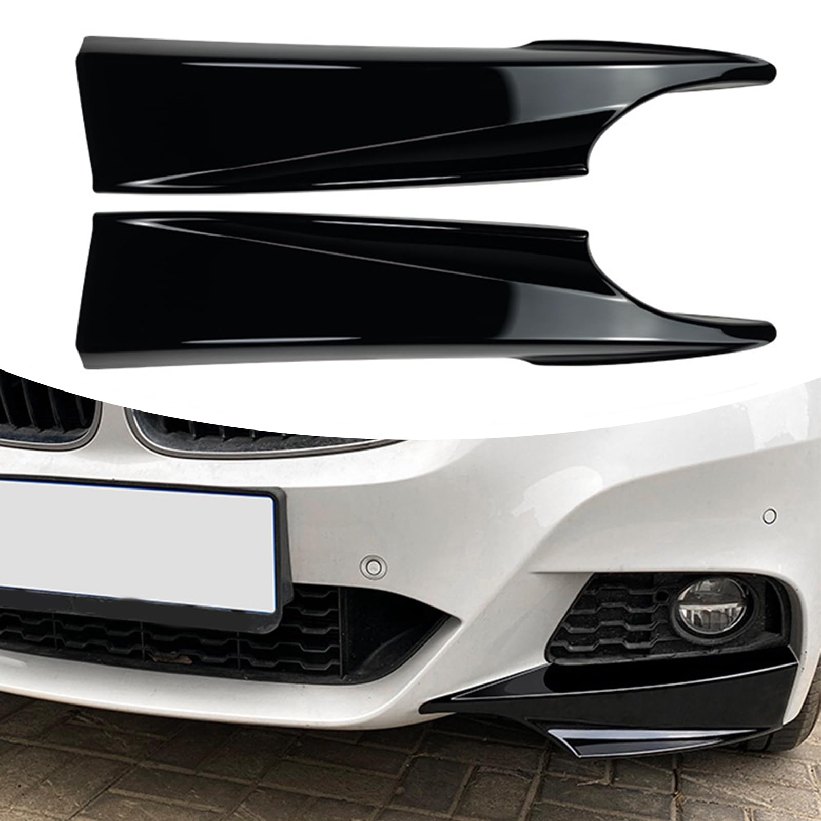 FINMOKAL Schwarz Frontstoßstange Eckabdeckung Splitter Lippe Spoiler Kompatibel mit BMW 3er GT F34 320i 325i M Sport 2014-2019 FINMOKAL Schwarz Frontstoßstange Eckabdeckung Splitter Lippe Spoiler Kompatibel mit BMW 3er GT F34 320i 325i M Sport 2014-2019 von FINMOKAL