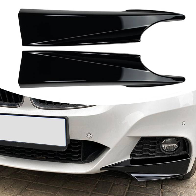 FINMOKAL Schwarz Frontstoßstange Eckabdeckung Splitter Lippe Spoiler Kompatibel mit BMW 3er GT F34 320i 325i M Sport 2014-2019 von FINMOKAL