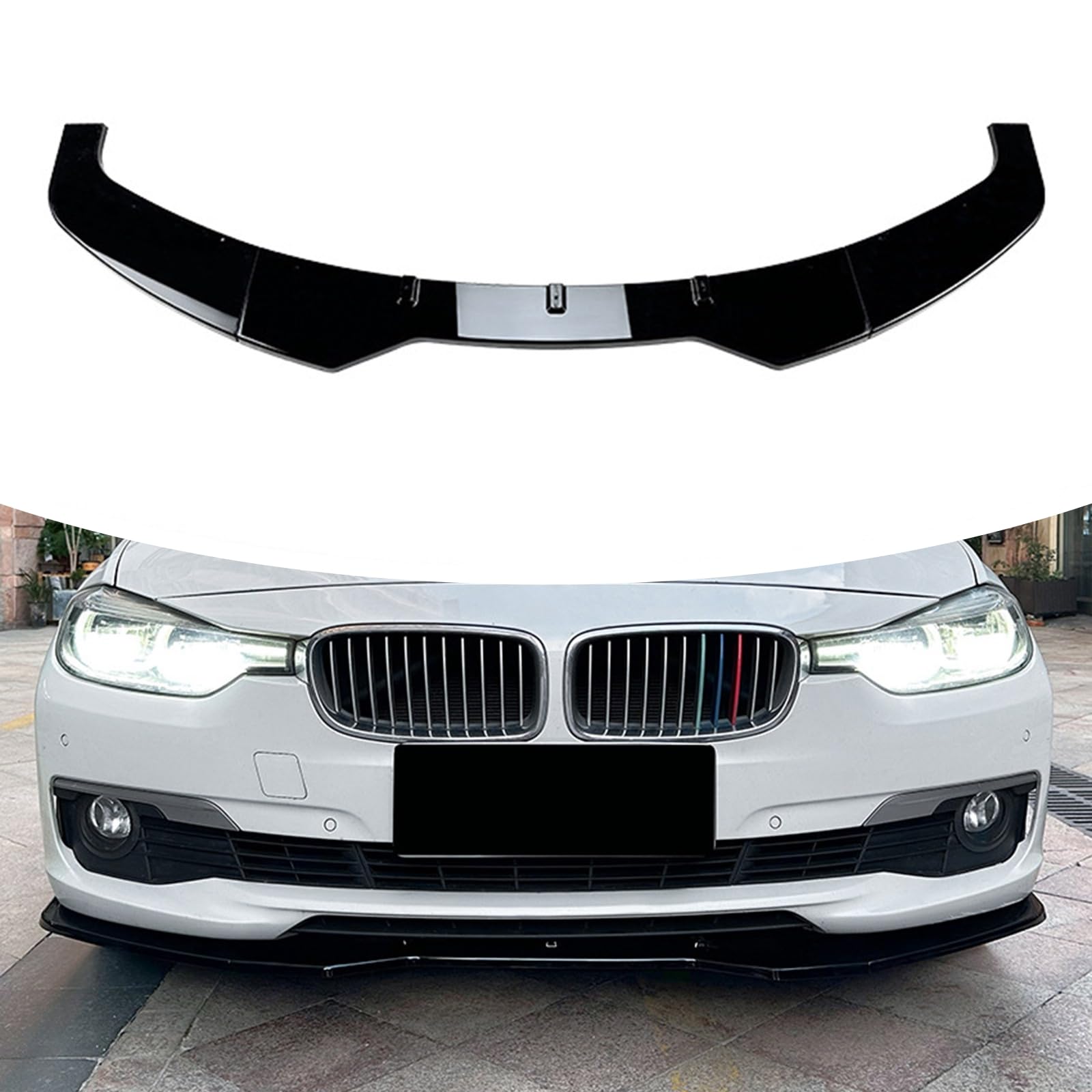 FINMOKAL Schwarz Frontstoßstange Lippe Splitter Air Chin Spoiler Body Kit Kompatibel mit BMW 3er F30 F31 Base Sedan 2013-2019 FINMOKAL Schwarz Frontstoßstange Lippe Splitter Air Chin Spoiler Body Kit Kompatibel mit BMW 3er F30 F31 Base Sedan 2013-2019 von FINMOKAL