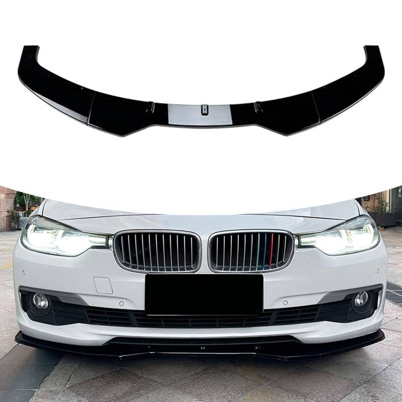 FINMOKAL Schwarz Frontstoßstange Lippe Splitter Air Chin Spoiler Body Kit Kompatibel mit BMW 3er F30 F31 Base Sedan 2013-2019 von FINMOKAL