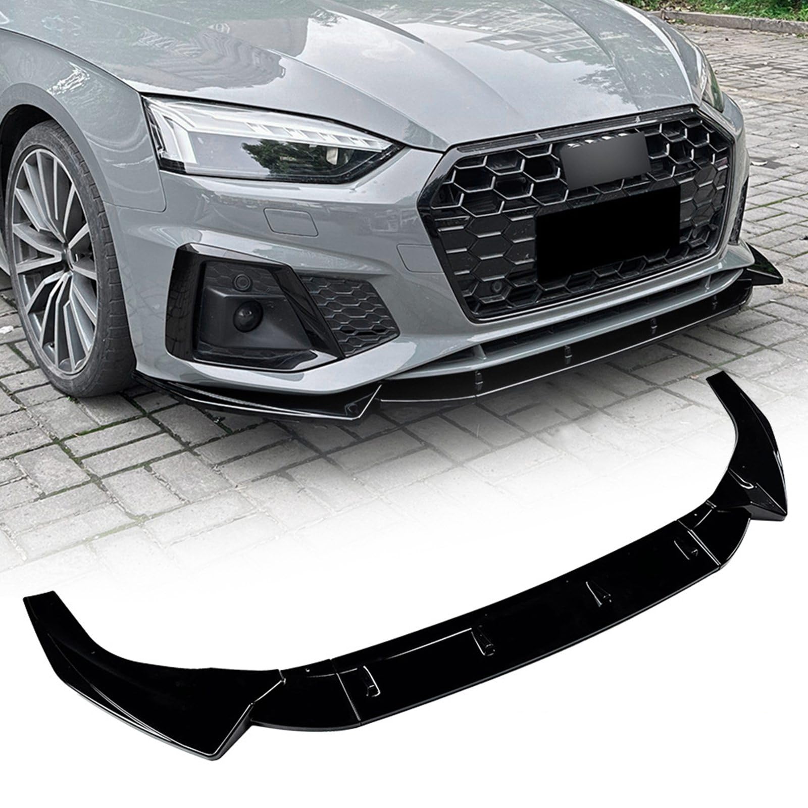 FINMOKAL Vivid Black Front Bumper Lip Air Dam Chin Spoiler Splitter Kompatibel mit Audi A5 Sline S5 8W6 2021-2024 FINMOKAL Vivid Black Front Bumper Lip Air Dam Chin Spoiler Splitter Kompatibel mit Audi A5 Sline S5 8W6 2021-2024 von FINMOKAL