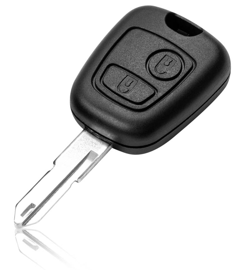 FINTERRY Autoschlüssel Schlüssel Gehäuse kompatibel mit Peugeot 106 107 206 207 306 307 406 407 Citroen C1 C2 C4 C5 Berlingo Xsara - 2 Tasten Schlüsselhülle mit Klinge von FINTERRY