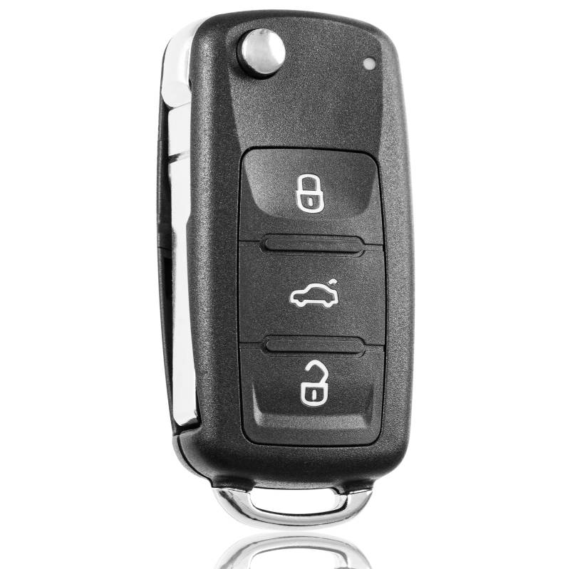 FINTERRY Autoschlüssel Gehäuse kompatibel mit Volkswagen Golf Beetle Jetta Polo Scirocco Sharan Tiguan Touran Transporter - Auto Schlüsselgehäuse Pilot Autoschlüssel 3 Tasten VW209 von FINTERRY