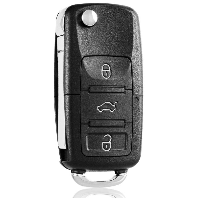 FINTERRY Autoschlüssel Gehäuse kompatibel mit Volkswagen Golf Beetle Jetta Polo Scirocco Sharan Tiguan Transporter - Autoschlüssel Pilot 3 Tasten VW202 von FINTERRY