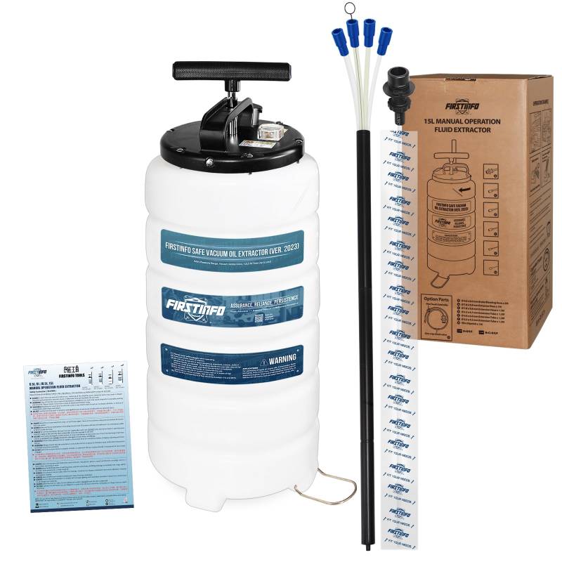 FIRSTINFO A1106H | 15L | Patentierte dritte Generation | Flüssigkeitsabsauger | Ölabsaugpumpe | Absaugpumpe | mit 5 Schläuchen | Manuell von FIRSTINFO TOOLS FIT YOUR NEEDS