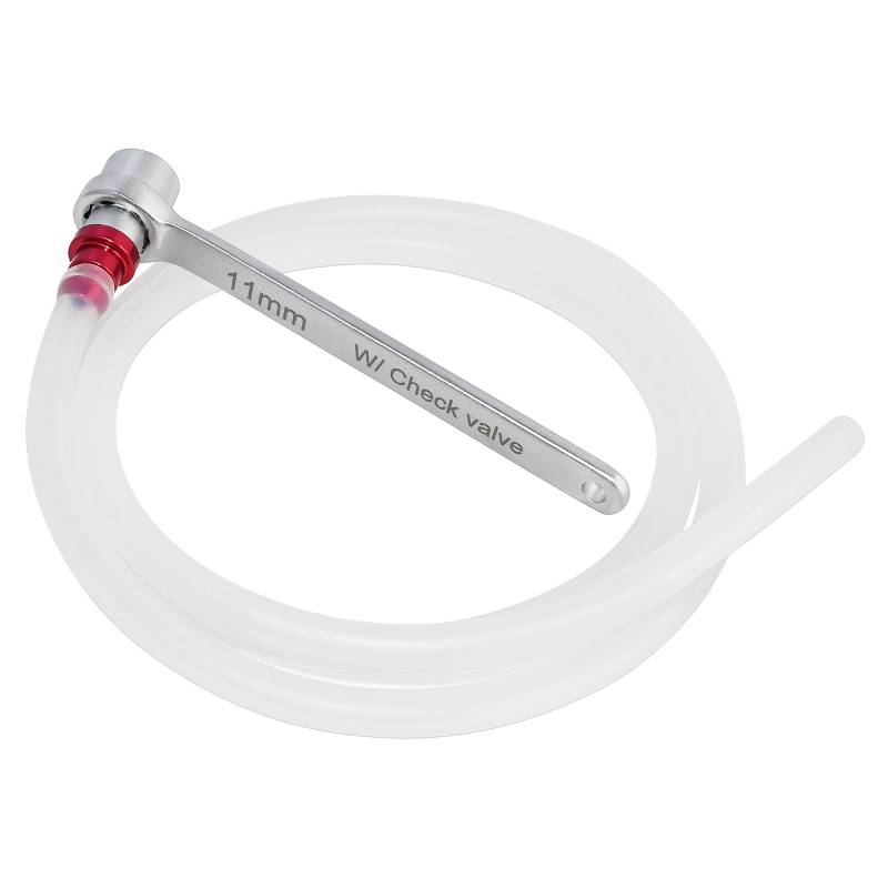 FIRSTINFO Mini 11mm Bremsflüssigkeitskupplungs-Entlüftungsschlauch mit 12-Punkt-Schlüssel und Rückschlagventil für Bremsenentlüftung & hydraulische Kupplungssysteme von FIRSTINFO TOOLS FIT YOUR NEEDS