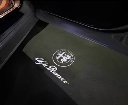 Auto Türbeleuchtung Willkommen Lights für Alfa Romeo Giulia Stelvio, HD LED Einstiegsbeleuchtung Projektor Beleuchtung Autozubehör,B Four von FIXCOR