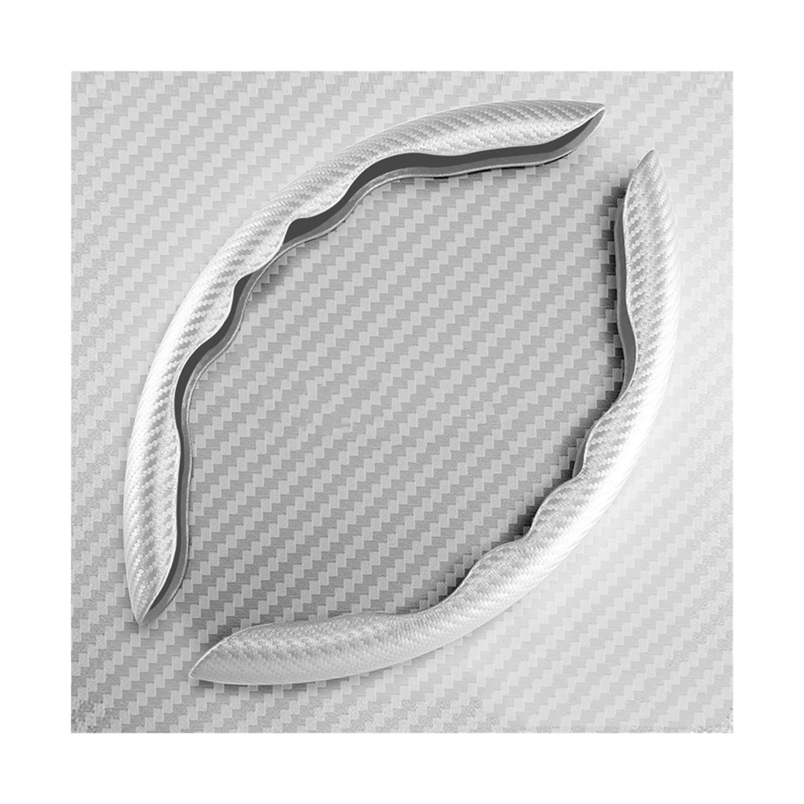 Carbon-Faser-Lenkradabdeckung Universelle Gepaarte Abdeckungen Griffabdeckung Sportwagen-Lenkradhülle Am Lenkrad (Color : Silber) von FIXCOR