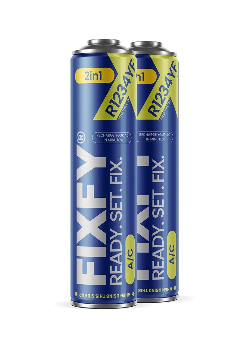 FIXFY 2 in 1 – 2X 1234yf Gaswechsel mit Öl – Set für Klimaanlagen 2X 500 ml, Selbstbefüllung der Klimaanlage in Autos nach 2017 von FIXFY