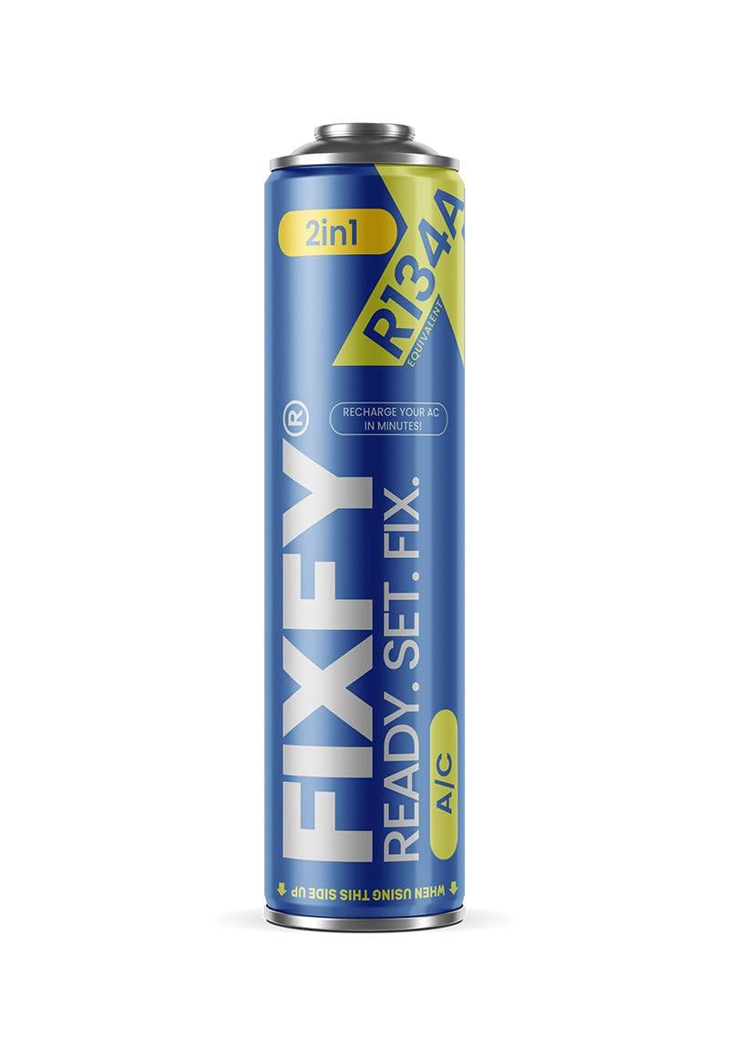 FIXFY 2 in 1 – Ersatz für R134a-Gas mit Öl – Klimaanlagen-Set 500 ml, zur Selbstbefüllung der Klimaanlage in Autos 1995–2016 von FIXFY