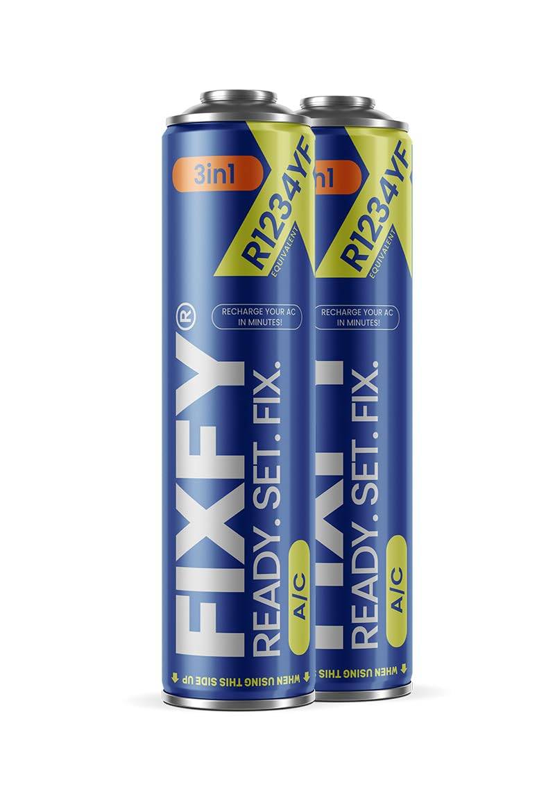 FIXFY 3in1 – 2 x R1234YF Kältemittelersatz mit Öl und Dichtmittel, zum Selbstbefüllen der Klimaanlage für Fahrzeuge ab Baujahr 2017 von FIXFY