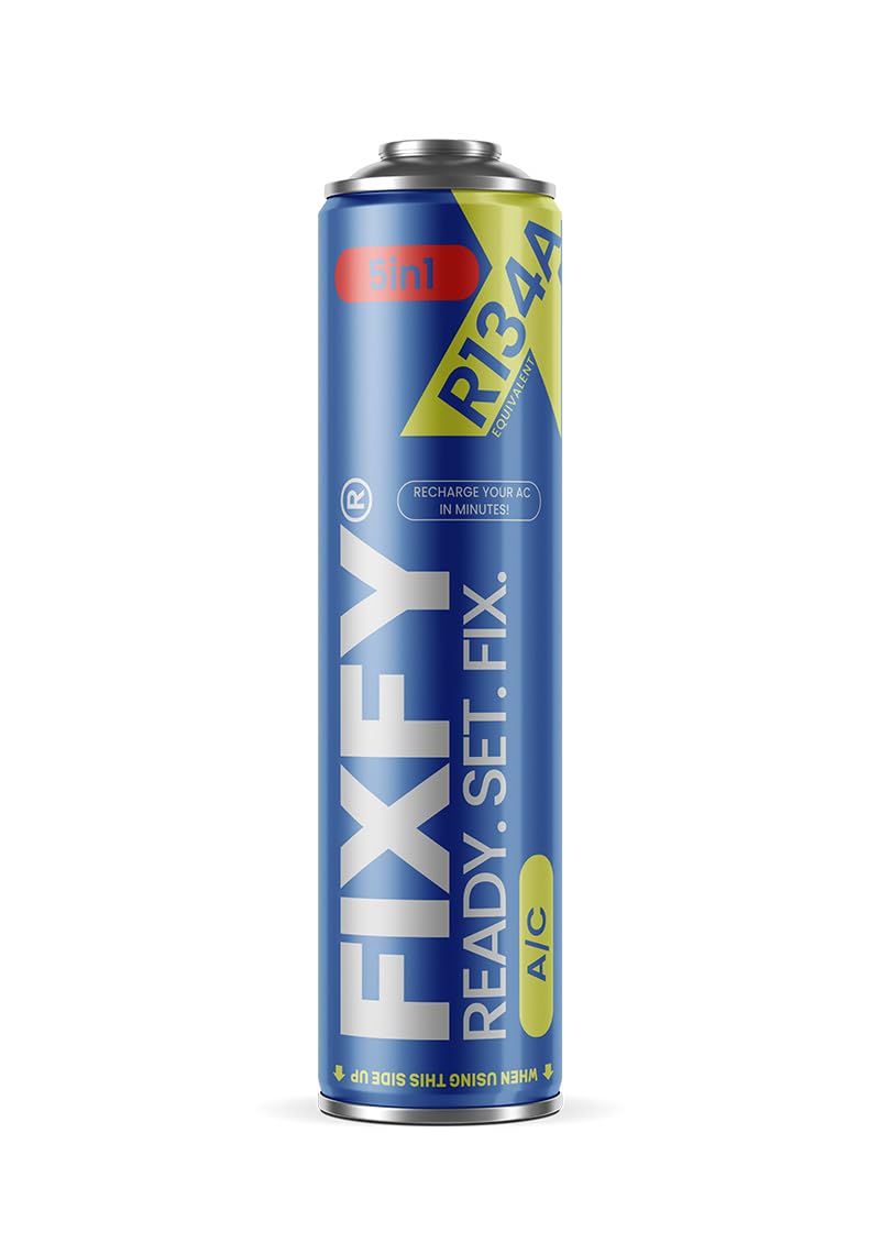 FIXFY 5in1 – Kältemittelersatz R134a mit Öl, Trockner, Dichtmittel, Gas und UV-Farbstoff – 1 x 500 ml Dose, zum Selbstbefüllen der Klimaanlage in Fahrzeugen von 1995-2016 FIXFY 5in1 – Kältemittelersatz R134a mit Öl, Trockner, Dichtmittel, Gas und UV-Farbstoff – 1 x 500 ml Dose, zum Selbstbefüllen der Klimaanlage in Fahrzeugen von 1995-2016 von FIXFY