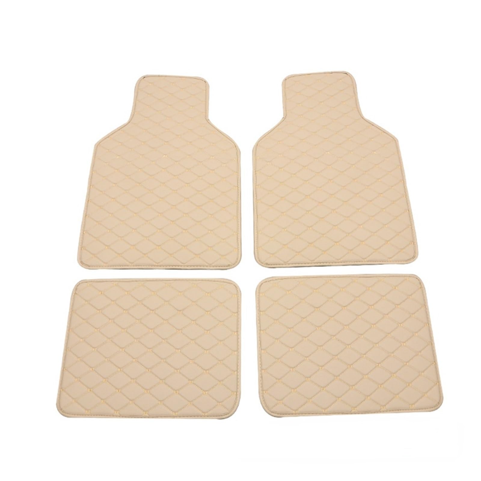 Fahrermatte Auto Fußmatten 4pc Universal PU Leder Auto Boden Matte Nicht-Slip Teppich wasserdichte Fuß Pads Schutz Fahrzeug Innen Form(Beige) von FIYFIOW
