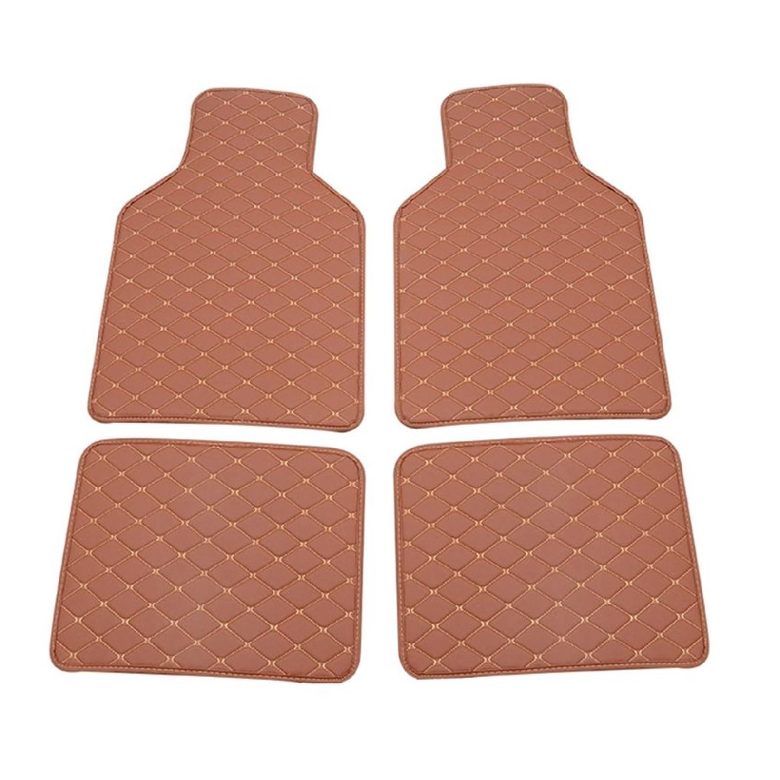 Fahrermatte Auto Fußmatten 4pc Universal PU Leder Auto Boden Matte Nicht-Slip Teppich wasserdichte Fuß Pads Schutz Fahrzeug Innen Form(Braun) von FIYFIOW
