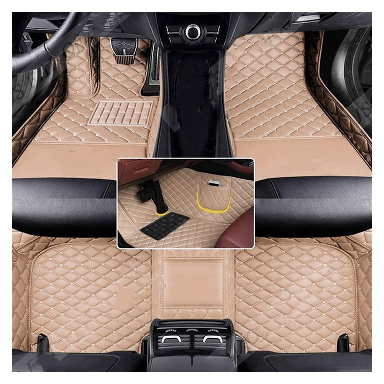 Fahrermatte Auto Fußmatten Auto-Fußmatten Für A1 A3 A4 A5 A6 A7 A8 TT TTS Q2 Q3 Q5 Q7 Q8 E-tron Q4 E-tron 2000-2023 2022 2021 2020 2019 2018 2017(Beige) von FIYFIOW