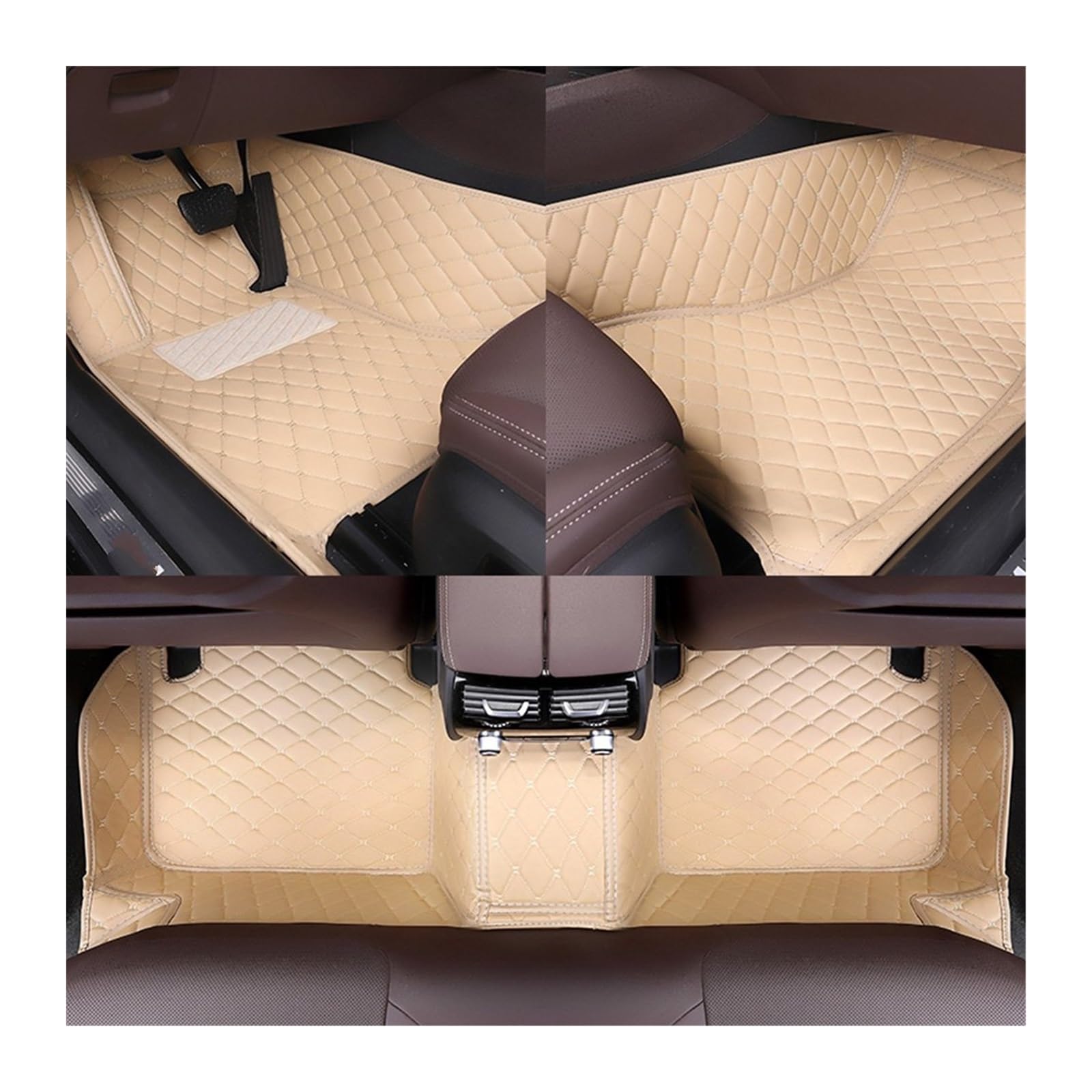Fahrermatte Auto Fußmatten Auto Teppich Teppich Zubehör Custom Auto Boden Matte Für Megane Alle Modell Für Megane 2 3 4 CC RS265 Styling Innen Teile(Beige) von FIYFIOW