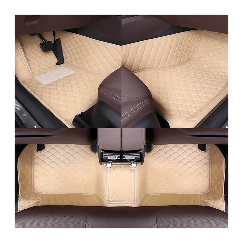Fahrermatte Auto Fußmatten Auto Teppich Teppich Zubehör Custom Auto Boden Matte Für Megane Alle Modell Für Megane 2 3 4 CC RS265 Styling Innen Teile(Beige) von FIYFIOW