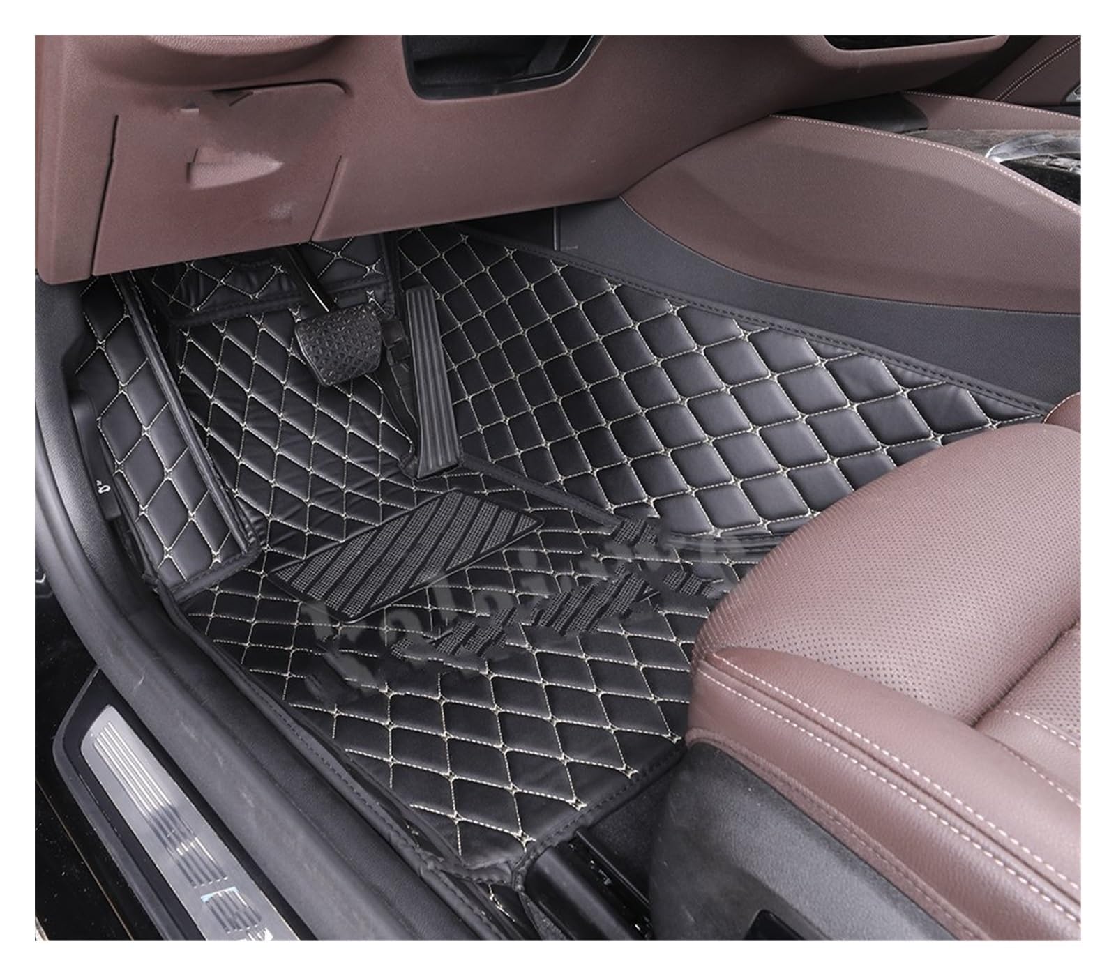 Fahrermatte Auto Fußmatten Auto Teppich Teppich Zubehör Custom Auto Boden Matte Für Megane Alle Modell Für Megane 2 3 4 CC RS265 Styling Innen Teile(Black White Driver) von FIYFIOW