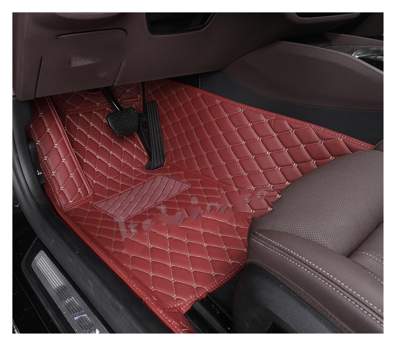 Fahrermatte Auto Fußmatten Auto Teppich Teppich Zubehör Custom Auto Boden Matte Für Megane Alle Modell Für Megane 2 3 4 CC RS265 Styling Innen Teile(Wine red Driver) von FIYFIOW