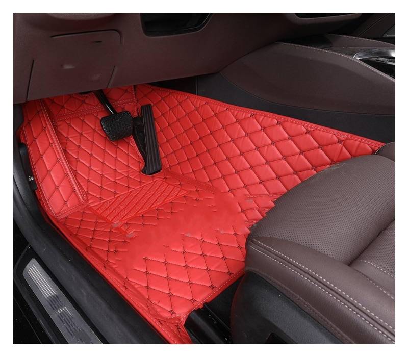 Fahrermatte Auto Fußmatten Benutzerdefinierte Boden Matte Für Für A6 C8 Limousine Für Sportback Für Allroad Für Avant 2019-2022 Teppich Teppich Fußgängerbrücke Zubehör(Red Black Driver) von FIYFIOW