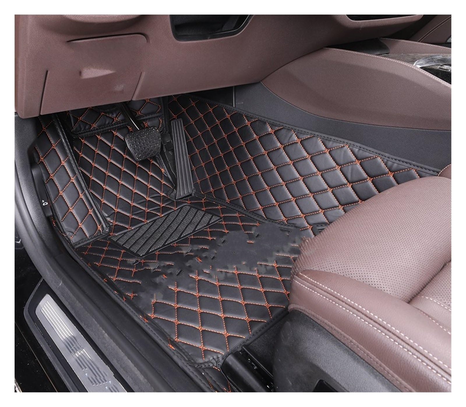 Fahrermatte Auto Fußmatten Benutzerdefinierte Für Ford Für S-Max Für C-max 2007 2008 2009 2010 2011 2012 2013 2014 2015 2016 Alle Modell Auto Teppich Zubehör Auto Fußmatten(Orange Driver) von FIYFIOW