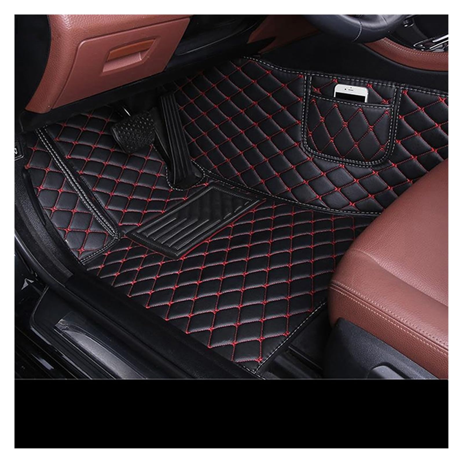 Fahrermatte Auto Fußmatten Benutzerdefinierte Für Jaguar Alle Modelle F-PACE Für XJL Für XEL XF XE F-Type XK Für XFL Auto-Fußmatten Auto Styling Autozubehör(Black red 1pc) von FIYFIOW