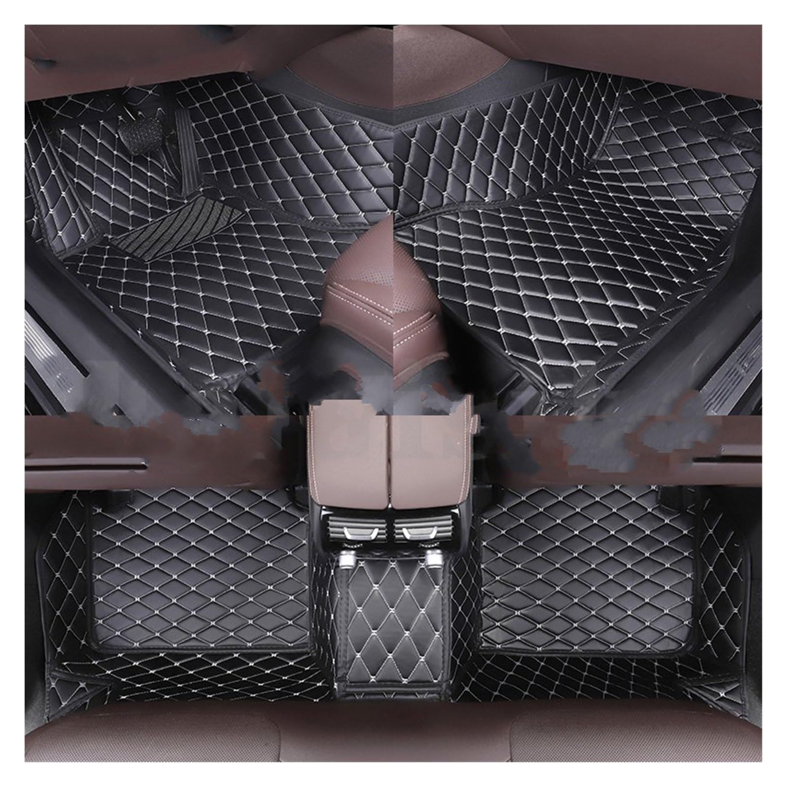 Fahrermatte Auto Fußmatten Benutzerdefinierte Für Kia Für Seltos Alle Modell Auto Teppich Teppich Steg Styling Innen Teile Auto Boden Matte Zubehör(Black White) von FIYFIOW