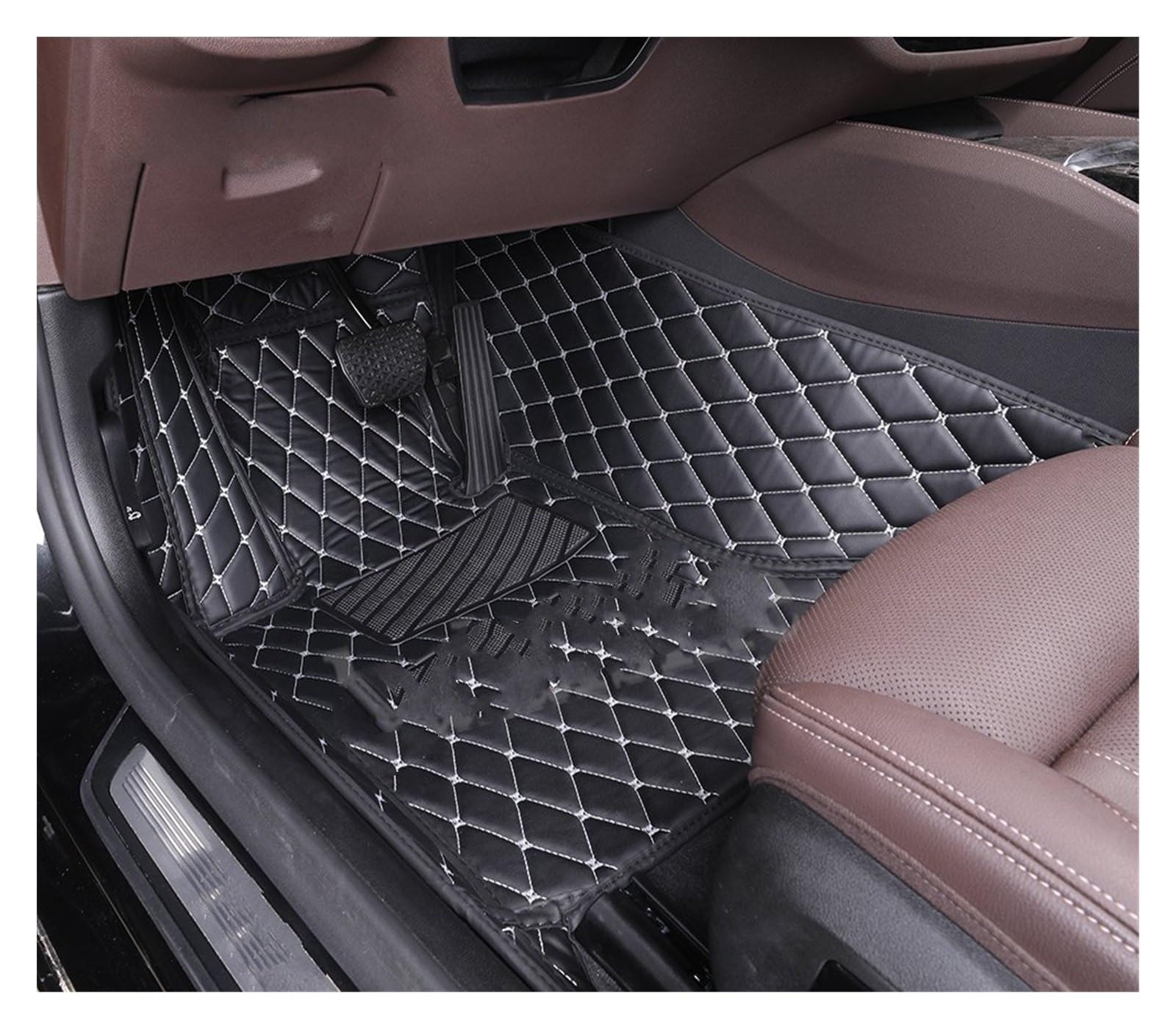 Fahrermatte Auto Fußmatten Benutzerdefinierte Für Kia Für Seltos Alle Modell Auto Teppich Teppich Steg Styling Innen Teile Auto Boden Matte Zubehör(White Driver) von FIYFIOW