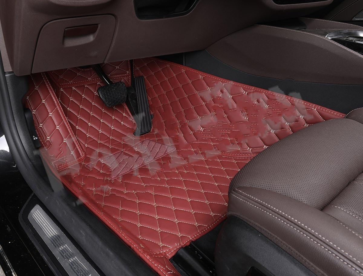 Fahrermatte Auto Fußmatten Für 5er E34 E39 E60 E61 F07 F10 F11 F18 G30 F90 G31 G38 Auto-Fußmatten Alle Modelle Individuelles Zubehör(1 Wine red Front) von FIYFIOW