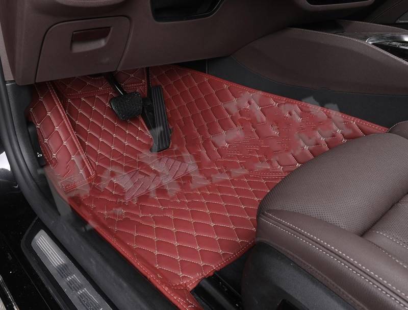Fahrermatte Auto Fußmatten Für 5er E34 E39 E60 E61 F07 F10 F11 F18 G30 F90 G31 G38 Auto-Fußmatten Alle Modelle Individuelles Zubehör(1 Wine red Front) von FIYFIOW