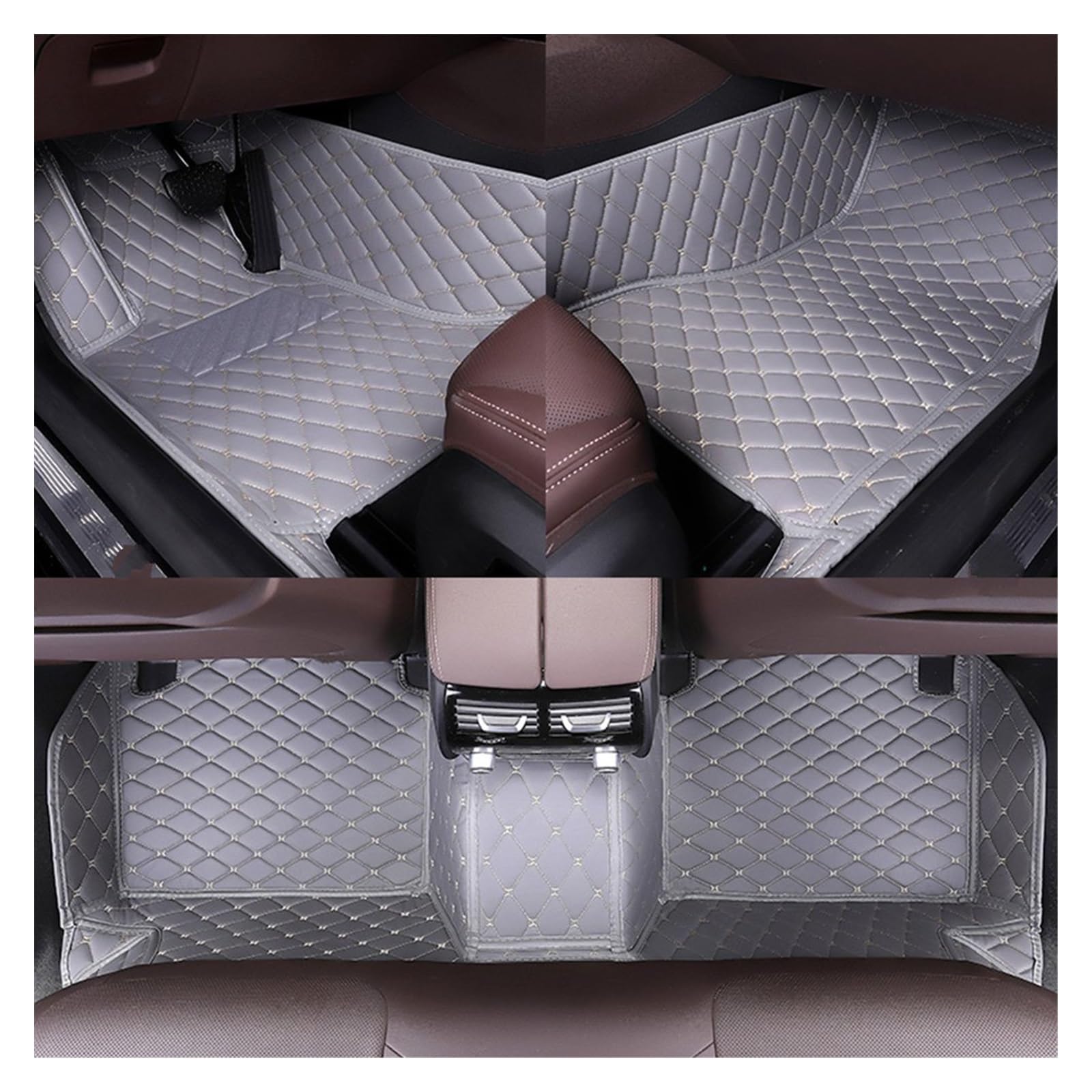 Fahrermatte Auto Fußmatten Für 6/7/8/9 Sitze Maßgeschneiderte Auto-Fußmatten Für Die Meisten Autos Sehr Gutes Material(Grey) von FIYFIOW