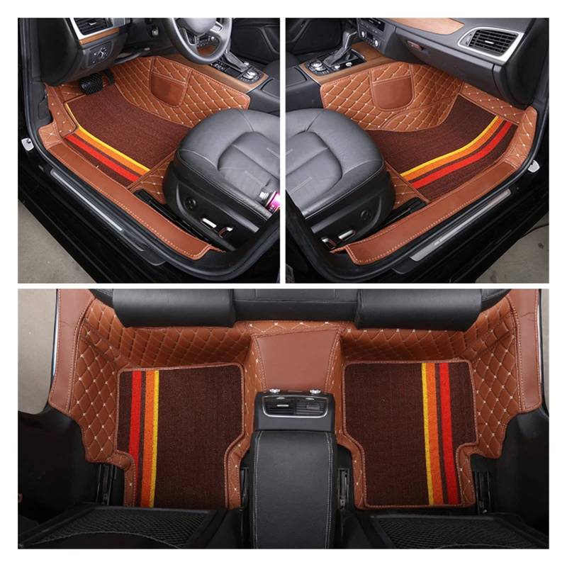 Fahrermatte Auto Fußmatten Für 98% 2 Reihen Fünf Sitze Über Mit Links- Als Auch Rechtsantrieb Individuelles Zubehör Für Auto-Fußmatten Innenausstattung Aus ECO-Material(Braun) von FIYFIOW