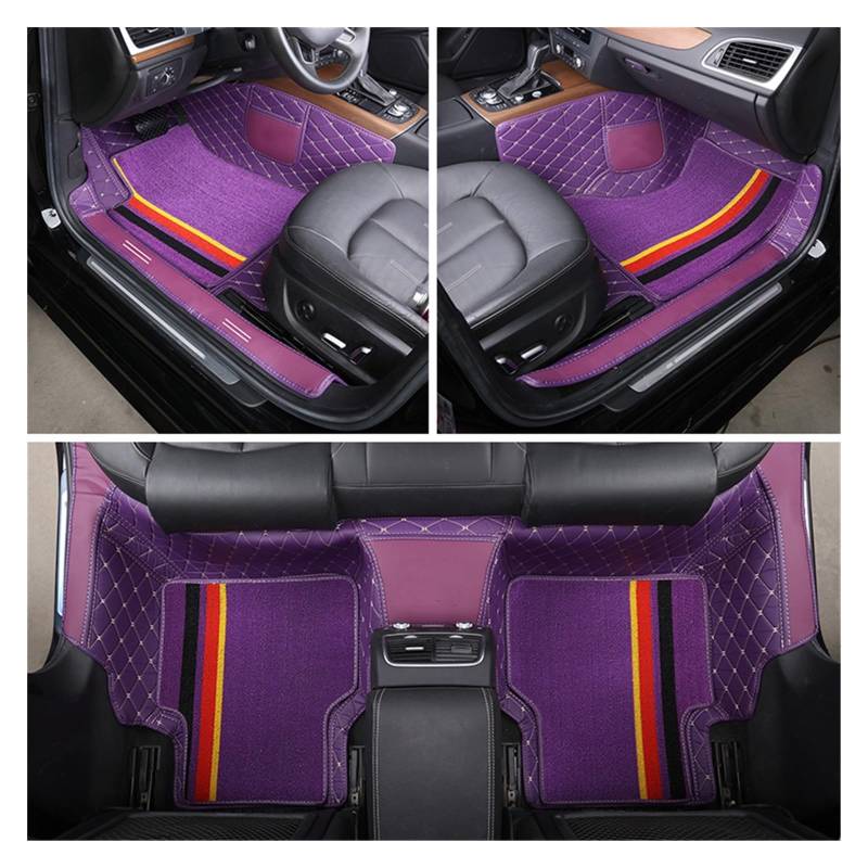 Fahrermatte Auto Fußmatten Für 98% 2 Reihen Fünf Sitze Über Mit Links- Als Auch Rechtsantrieb Individuelles Zubehör Für Auto-Fußmatten Innenausstattung Aus ECO-Material(Violett) von FIYFIOW