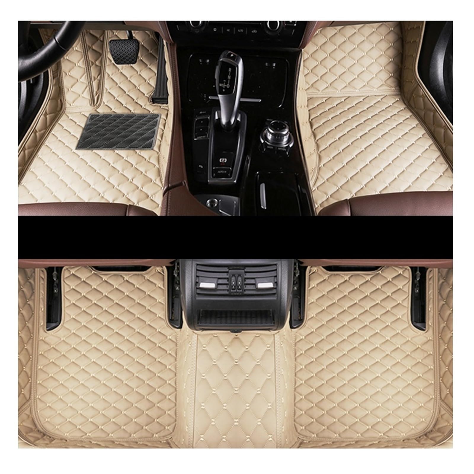 Fahrermatte Auto Fußmatten Für A4 MK3 B7 8E 2004 2005 2006 2007 2008 Auto Fußmatten Custom Car Fuß Pads Automobil Teppich Abdeckung Innen Zubehör(LIGHE BEIGE) von FIYFIOW