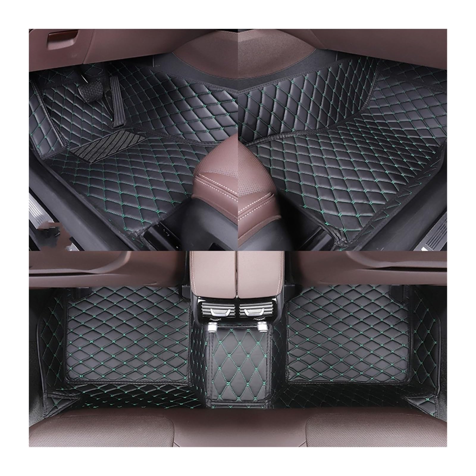 Fahrermatte Auto Fußmatten Für Benz E Klasse Alle Modelle W207 W208 W209 W10 W211 W212 W213 W214 Custom Car Boden Matte Zubehör Styling Teppich(Black Green) von FIYFIOW