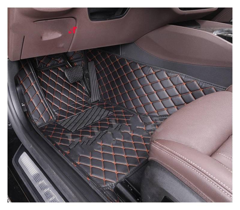 Fahrermatte Auto Fußmatten Für Benz E Klasse Alle Modelle W207 W208 W209 W10 W211 W212 W213 W214 Custom Car Boden Matte Zubehör Styling Teppich(Black orange Driver) von FIYFIOW