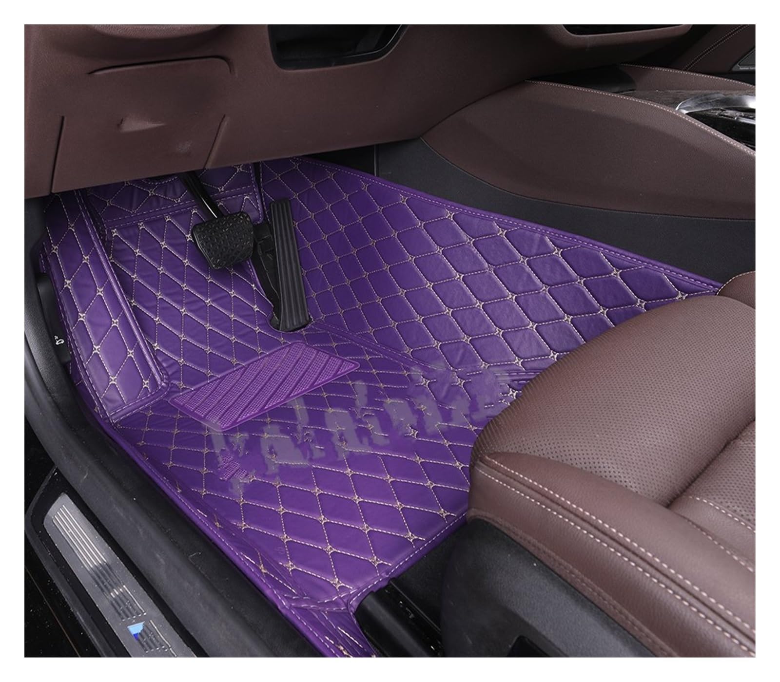 Fahrermatte Auto Fußmatten Für Benz E Klasse Alle Modelle W207 W208 W209 W10 W211 W212 W213 W214 Custom Car Boden Matte Zubehör Styling Teppich(Purple Driver) von FIYFIOW