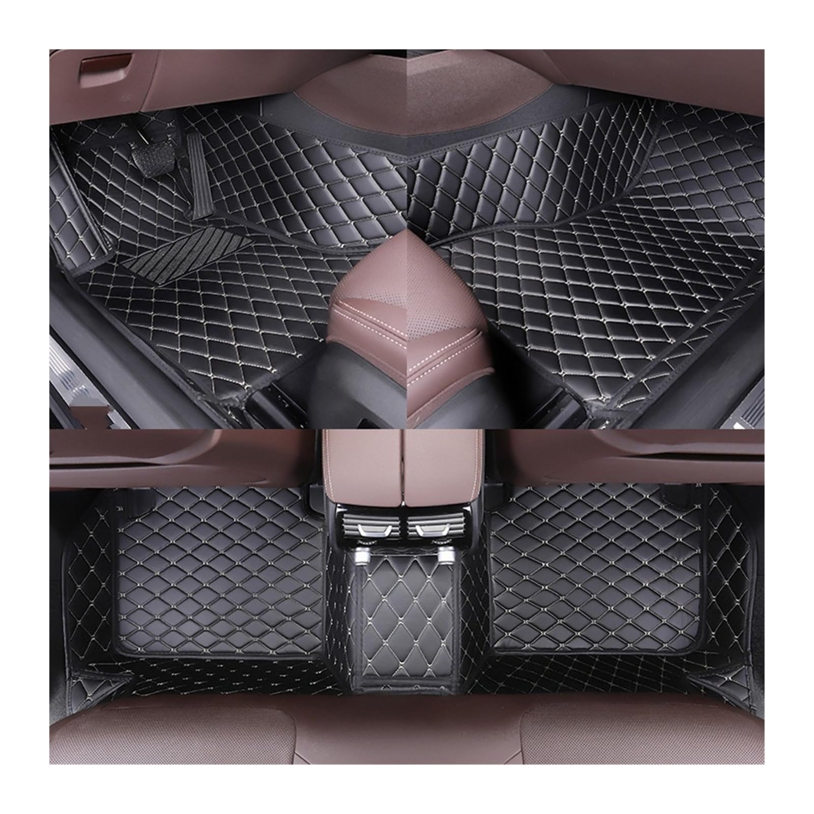 Fahrermatte Auto Fußmatten Für Benz ML Klasse Alle Modell W164 W163 W166 Auto Zubehör Custom Car Boden Matte Styling Teppiche Teppich Innen Teile(Black beige) von FIYFIOW