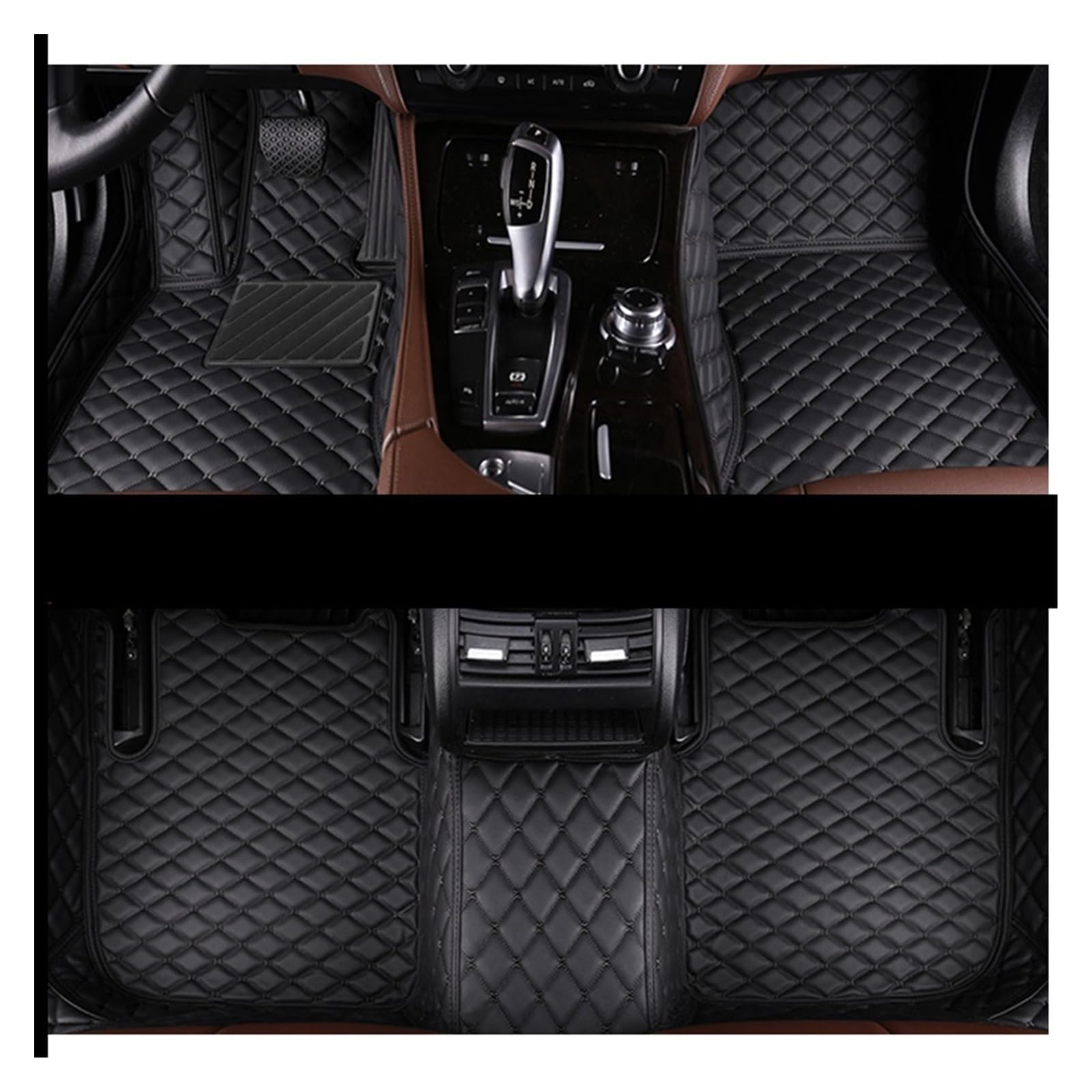 Fahrermatte Auto Fußmatten Für CRV 2007 2008 2009 2010 2011 Custom Car Fußmatten Auto Fuß Pads Automobil Teppich Abdeckung Innen Zubehör(Black-Black) von FIYFIOW