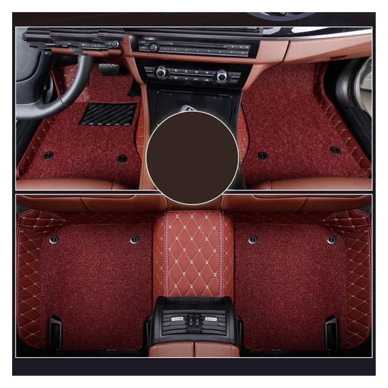 Fahrermatte Auto Fußmatten Für Cadillac Für Escalade Auto Fußmatten Fuß Auto Zubehör Auto Teppiche(G-Double Layer) von FIYFIOW