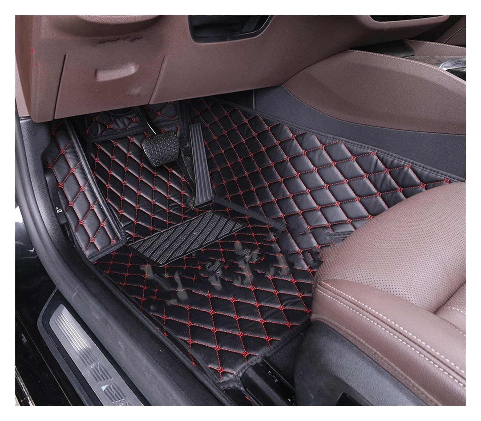 Fahrermatte Auto Fußmatten Für Captur Alle Modell Auto Für Teppich Für Teppich Für Fußgängerbrücke Zubehör Styling Innen Benutzerdefinierte Auto Boden Matte Teile(Black red Driver) von FIYFIOW