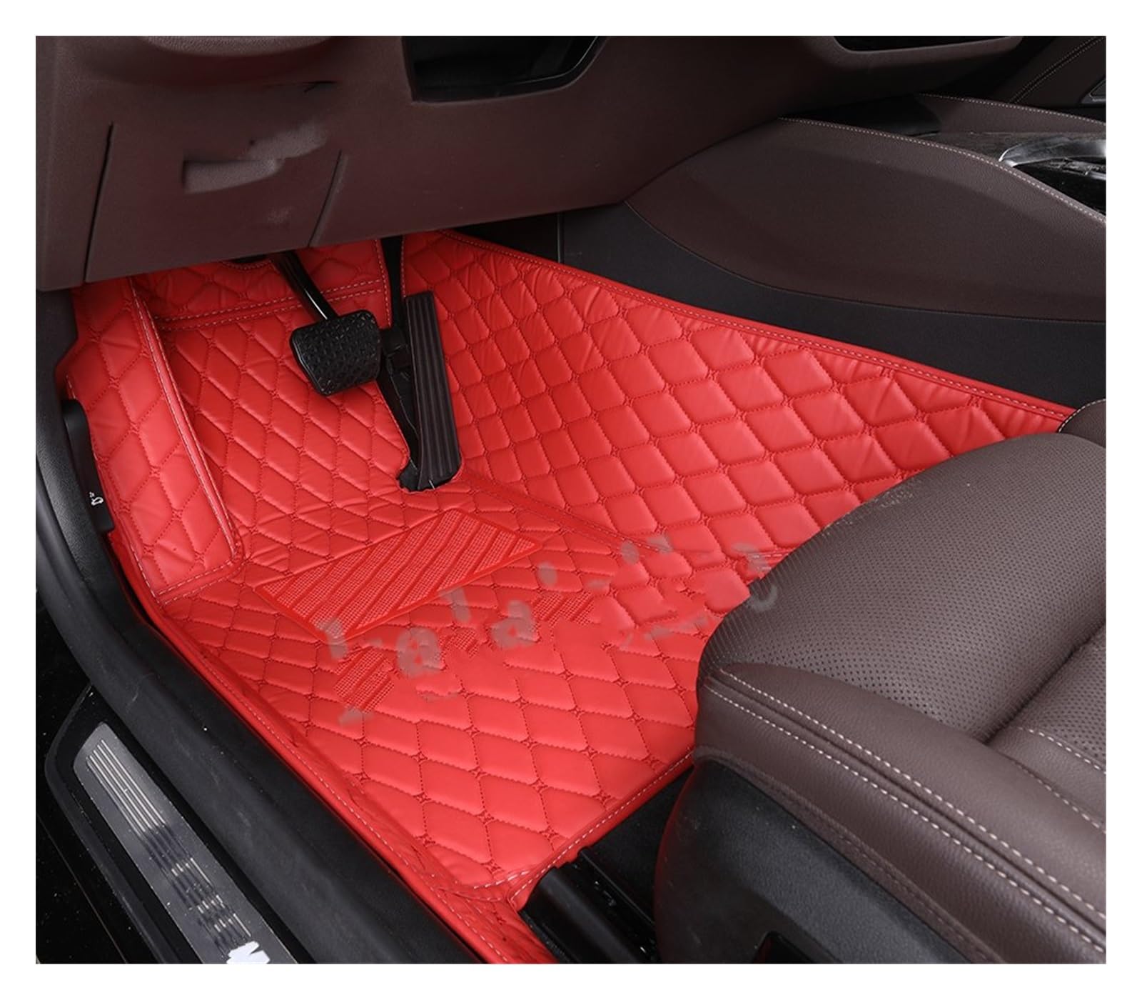 Fahrermatte Auto Fußmatten Für Captur Alle Modell Auto Für Teppich Für Teppich Für Fußgängerbrücke Zubehör Styling Innen Benutzerdefinierte Auto Boden Matte Teile(Red Driver) von FIYFIOW