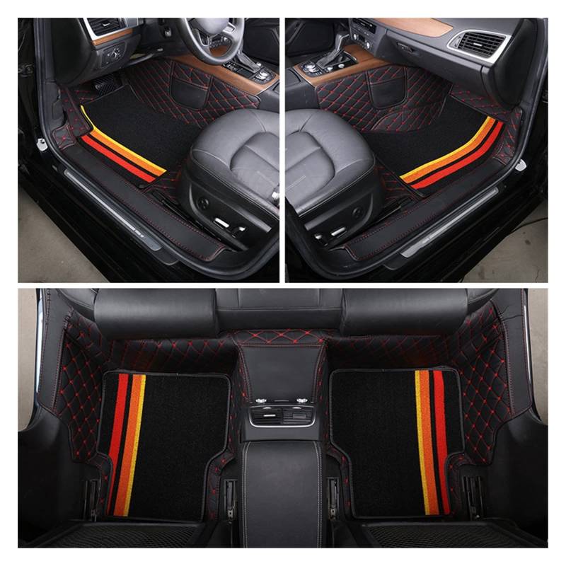 Fahrermatte Auto Fußmatten Für E46 E60 E39 F30 E36 F10 Rechts Links Hand Stick Custom Car Boden Matte ECO Material Für 98% 5-sitzige Auto(Black1) von FIYFIOW