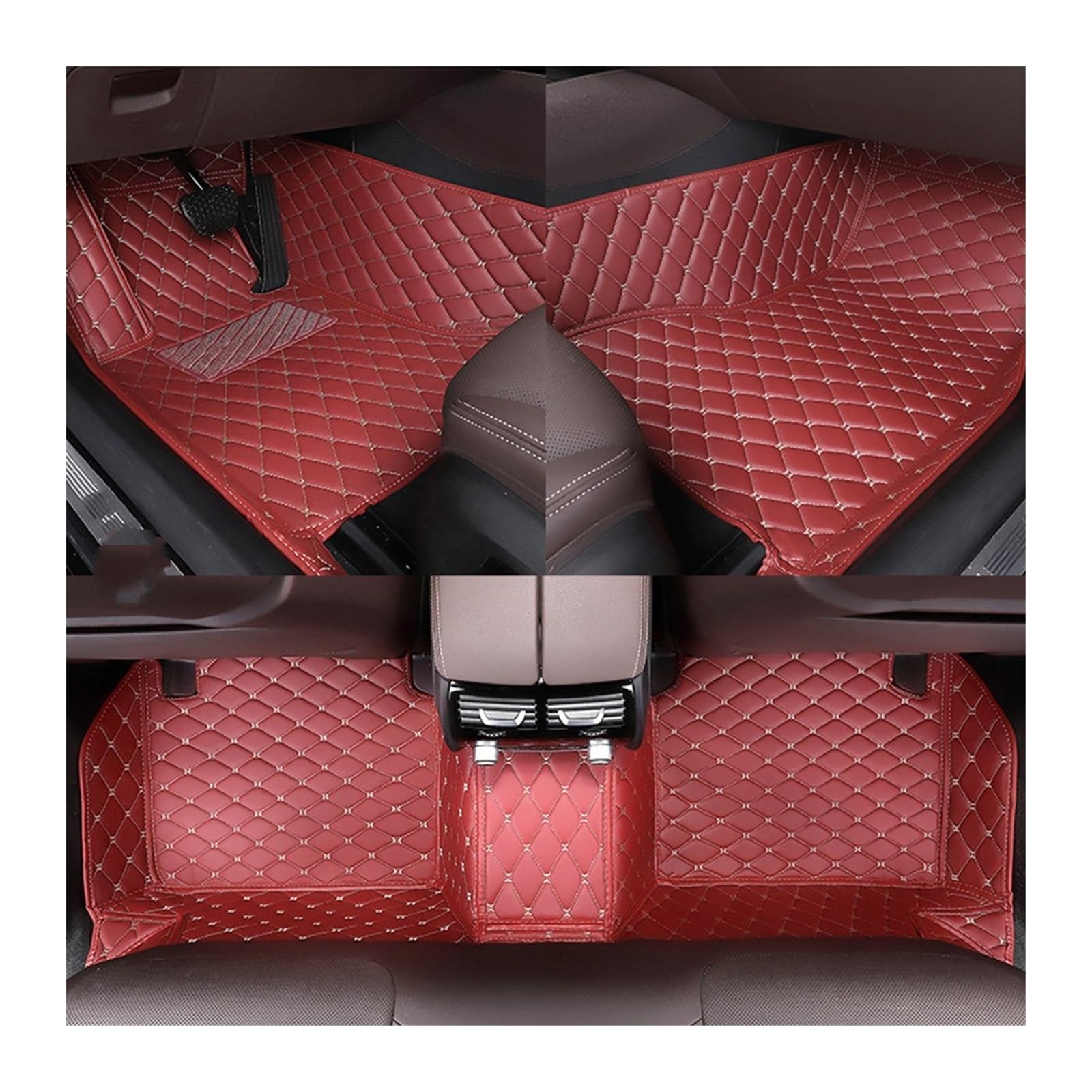Fahrermatte Auto Fußmatten Für Ford Für Focus Alle Modell Für Focus 2 3 4 Mk1 Mk3 Mk4 Custom Car Boden Matte Neugestaltung Tuning Auto Teppich Teppiche Zubehör Innen(Wine red) von FIYFIOW