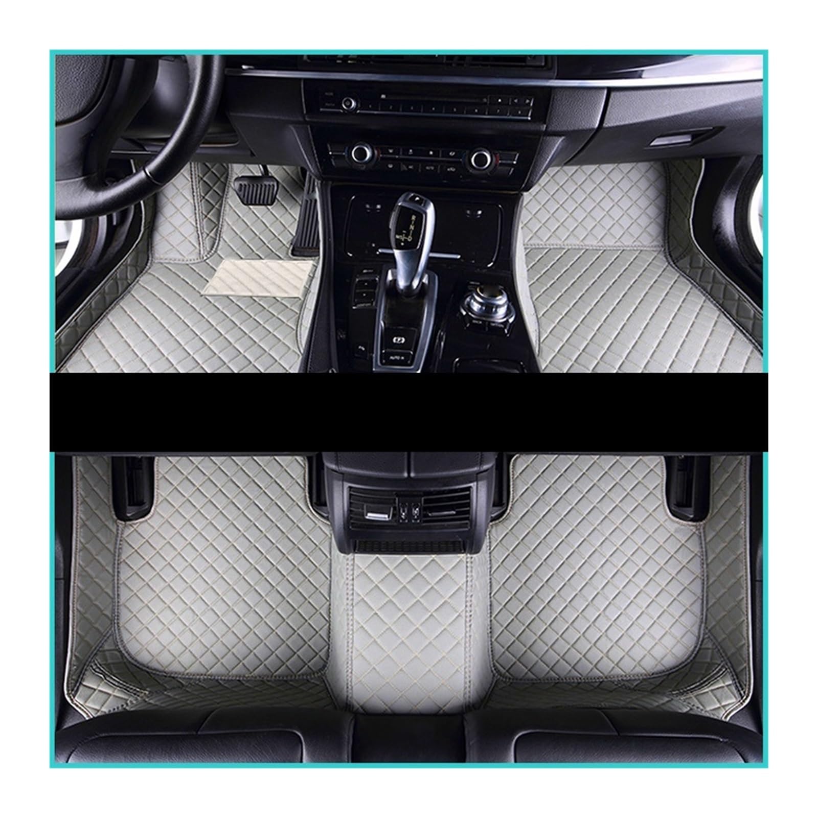 Fahrermatte Auto Fußmatten Für Ford Für Mustang 2015-2022 2016 2017 2018 2019 2020 2021 Custom Car Fußmatten Pads Automobil Teppich Abdeckung Innen Zubehör(Grey) von FIYFIOW