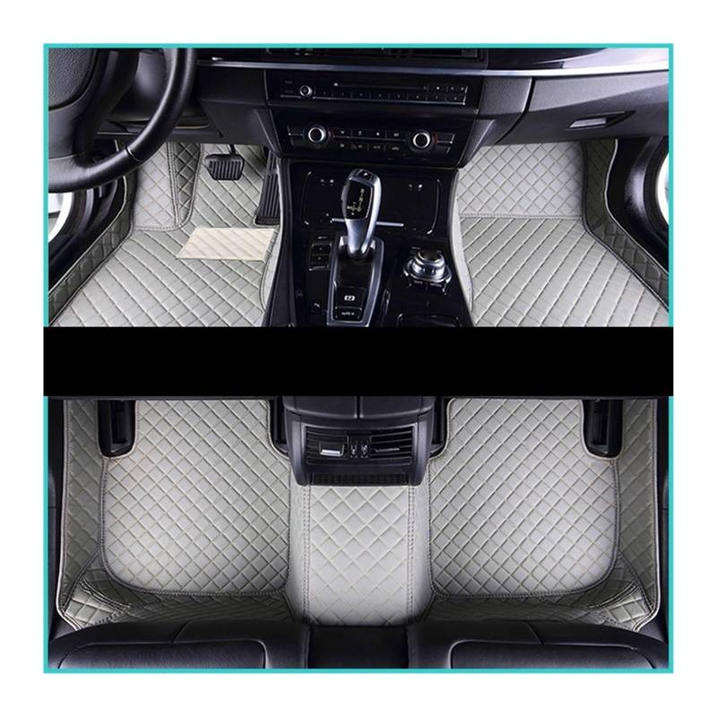 Fahrermatte Auto Fußmatten Für Ford Für Mustang 2015-2022 2016 2017 2018 2019 2020 2021 Custom Car Fußmatten Pads Automobil Teppich Abdeckung Innen Zubehör(Grey) von FIYFIOW