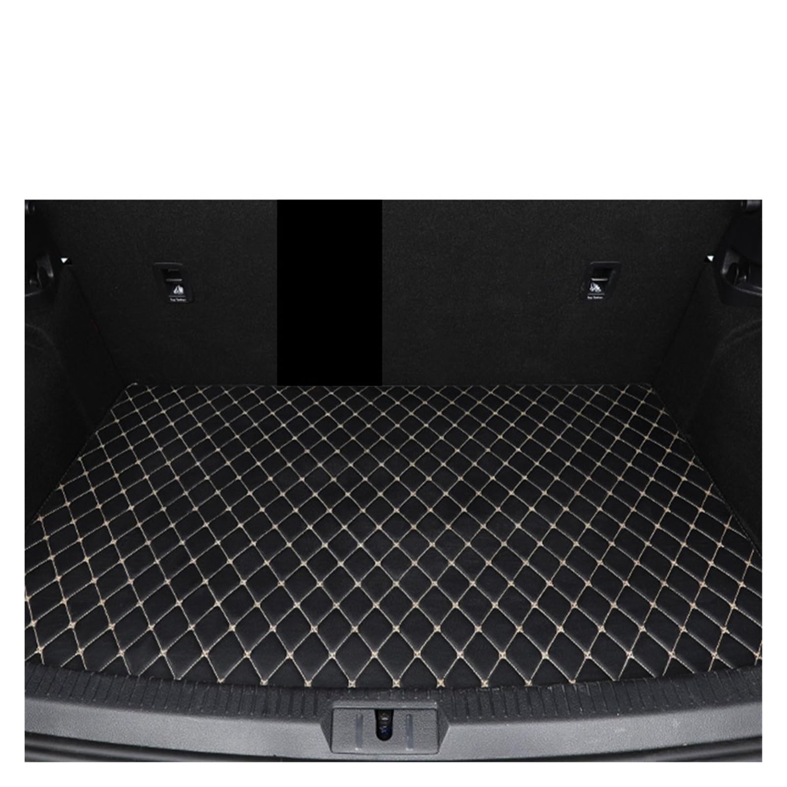 Fahrermatte Auto Fußmatten Für Ford Für Mustang 2015-2022 2016 2017 2018 2019 2020 2021 Custom Car Fußmatten Pads Automobil Teppich Abdeckung Innen Zubehör(Trunk-Blake-BEIGE) von FIYFIOW