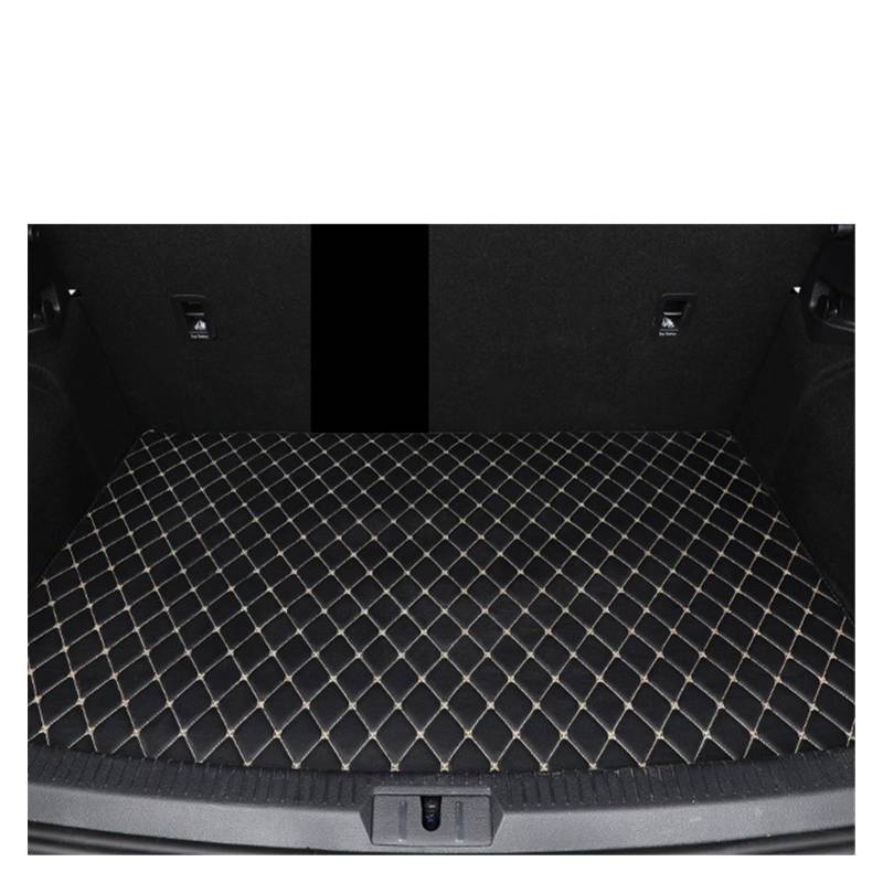 Fahrermatte Auto Fußmatten Für Ford Für Mustang 2015-2022 2016 2017 2018 2019 2020 2021 Custom Car Fußmatten Pads Automobil Teppich Abdeckung Innen Zubehör(Trunk-Blake-BEIGE) von FIYFIOW