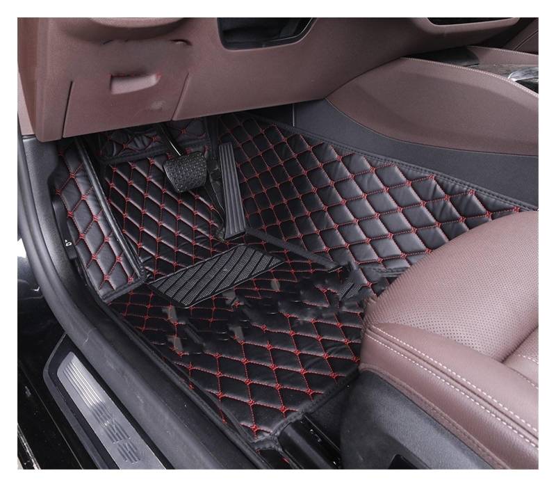 Fahrermatte Auto Fußmatten Für Für X1 E84 2009 2010 2011 2012 2013 2014 2015 Alle Modell Auto Teppich Teppich Fußgängerbrücke Zubehör Styling Custom Auto Fußmatten(Black red Driver) von FIYFIOW
